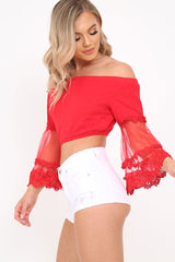 White Distressed Denim Hot Pants - Karry-Shorts