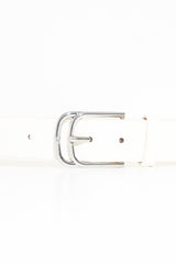 White Double Loop Silver Buckle Belt - China-Belts
