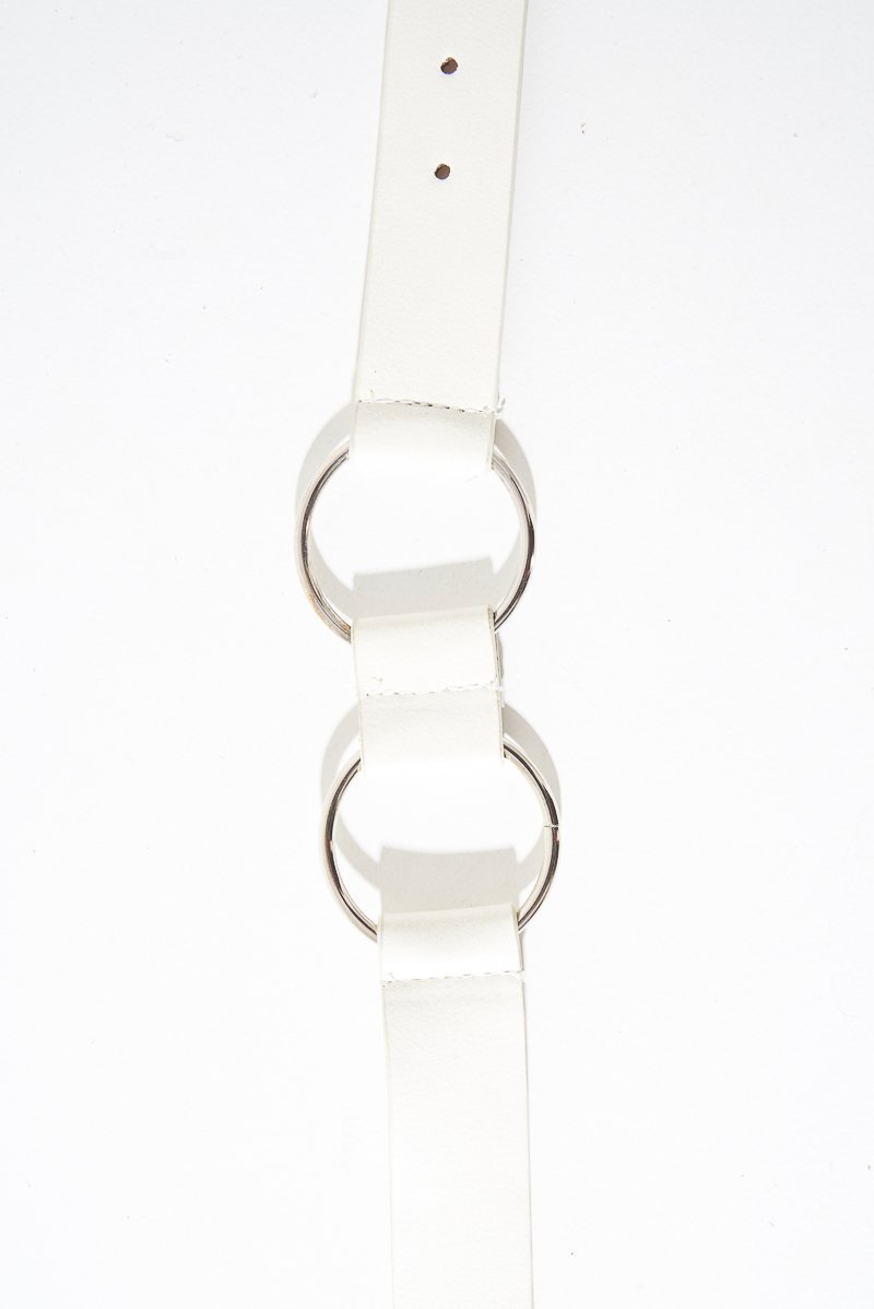 White Double Loop Silver Buckle Belt - China-Belts