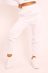 White Elasticated Tie Waist Joggers - Kamella-Joggers