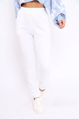 White Elasticated Waist Joggers - Trina-Trousers