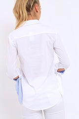 White Embroidered Bell Sleeve Shirt - Tamra-Shirts