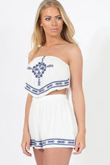 White Embroidered Co-Ord - Athena-Co-ords