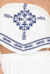 White Embroidered Co-Ord - Athena-Co-ords