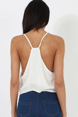 White Embroidered Crop Top - Wren-Crop Tops