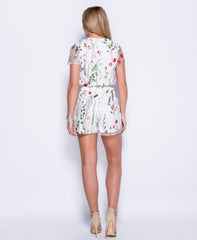 White Embroidered Floral Co-ord - Roxy-Co-ords