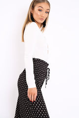 White Embroidered Print Bodysuit - Addilee-Bodysuits