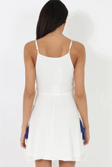 White Embroidered Tassel Dress - Anastasia-Dresses