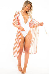 White Extreme Plunge Belted Swimsuit - Elvi-Swimsuits