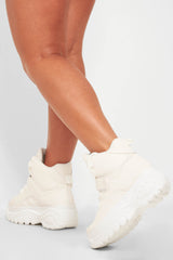 White Extreme Sole Chunky Lace Up Boots - Jaxson-Boots