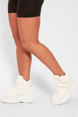 White Extreme Sole Chunky Lace Up Boots - Jaxson-Boots