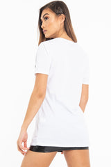 White Eyes Lips Print T-Shirt - Ayva-T-shirt