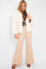 White Faux Fur Coat - Livy-Coats