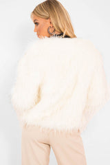White Faux Fur Coat - Livy-Coats
