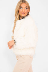 White Faux Fur Coat - Livy-Coats