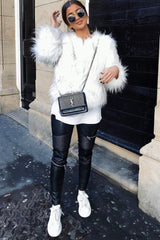 White Faux Fur Coat - Livy-Coats