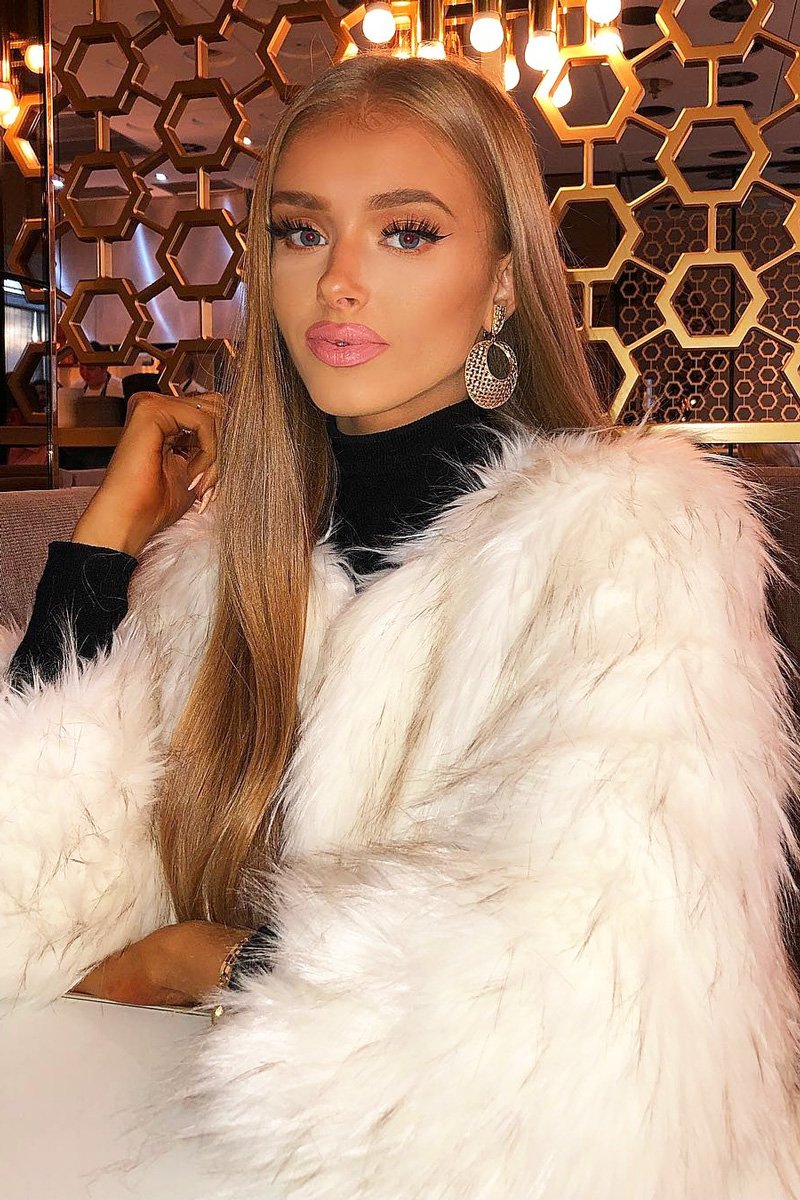 White Faux Fur Coat - Livy-Coats