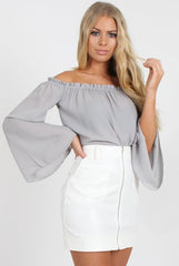 White Faux Leather Mini Skirt - Paige-Skirts