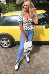 White Faux Leather Platform Chunky Ankle Boots - Miami-Boots