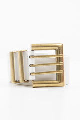 White Faux Leather Wide Waist Belt - London-Belts