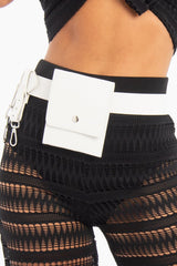 White Faux Snake Single Pouch Belt Bag - Tulia-Belts