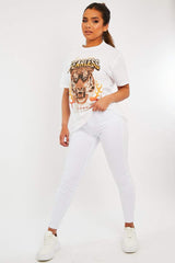 White Fearless Tiger Printed T-shirt - Makari-T-shirt