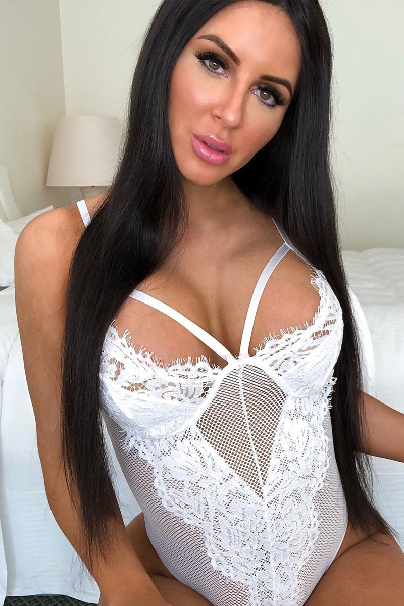 White Fishnet Floral Lace Strappy Mesh Bodysuit - Hallee-Bodysuits