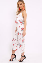 White Floral Bralet and Cropped Pants Co-ord - Faria-Co-ords