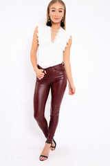 White Floral Crochet Off The Shoulder Bodysuit - Shae-Bodysuits