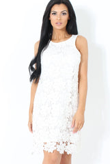 White Floral Detail Dress - Shakira-Dresses