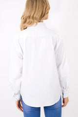 White Floral Embroidered Shirt - Solange-Shirts