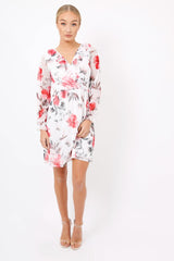 White Floral Lace Frill Dress - Fluer-Dresses