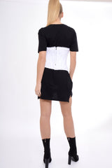 White Floral Lace Ribbon Lace Up Corset - Kiki-Belts