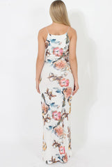 White Floral Maxi Dress- Isabella-Dresses