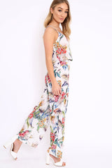 White Floral Print Cami and Trousers Co-ord - Cassidi-Co-ords