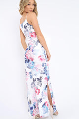 White Floral Print Maxi Dress - Karin-Dresses