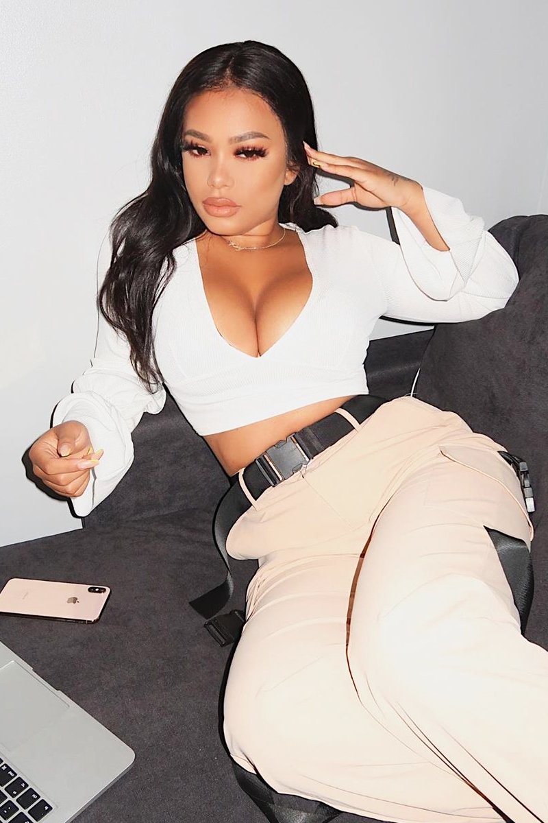 White Frill Sleeve Plunge Neck Crop Top - Michaella-Crop Tops