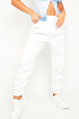White Front Piping Joggers - Jordyn-Joggers