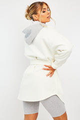 White Front Pocket Belted Shacket - Ranessa-Shacket
