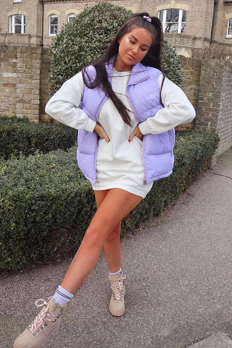 White Front Pocket Sweatshirt Mini Dress - Niamh-Dresses