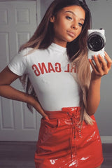 White Girl Gang Slogan T-shirt - Malyn-Tops