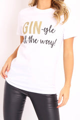 White Glitter Christmas Slogan T-shirt - Nalanie-T-shirt