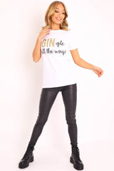 White Glitter Christmas Slogan T-shirt - Nalanie-T-shirt