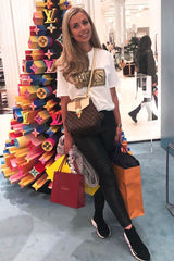 White Gold Glitter Slogan T-shirt - Amma-T-shirt