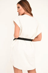 White Gold Vogue Slogan Oversized T-shirt - Breah-Tops