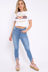 White Good Vibes and Bad Habits Slogan T-shirt - Maya-Tops