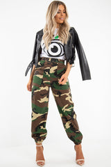 White Green Crew Neck Eye Print T-Shirt - Jemma-T-shirt