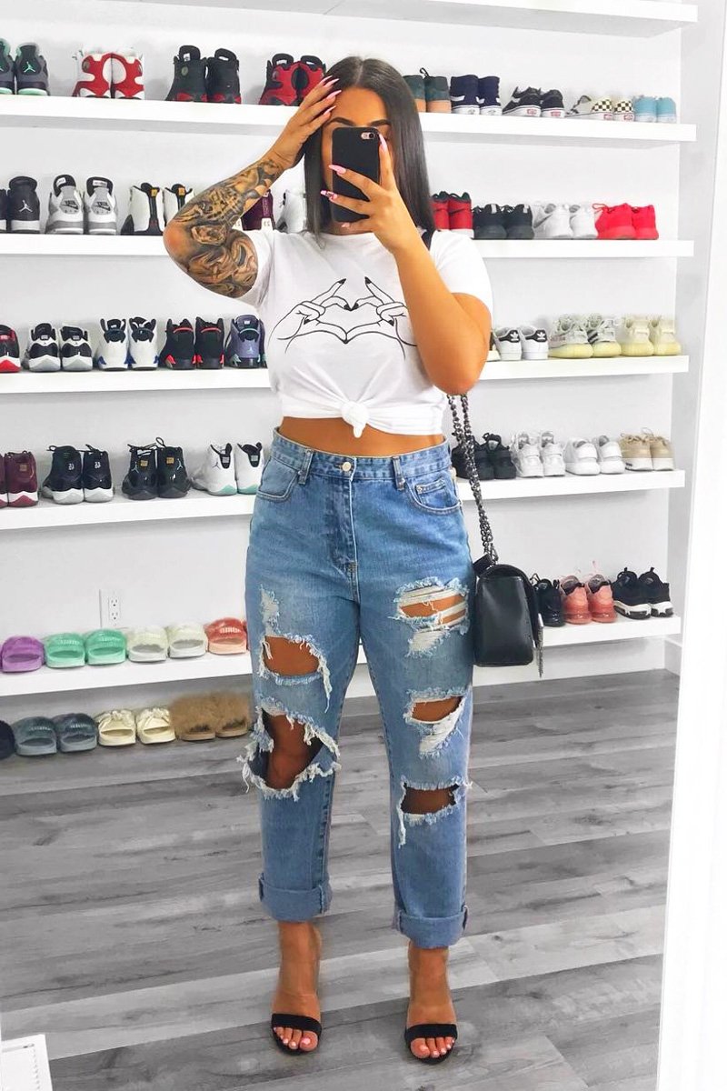 White Hand Heart Graphic T Shirt - Luana-T-shirt