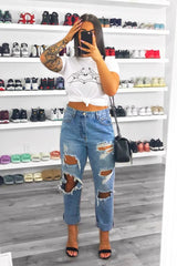 White Hand Heart Graphic T Shirt - Luana-T-shirt