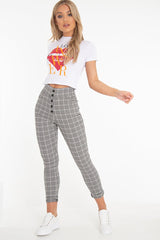 White Heart Lips Slogan Printed Crop T-Shirt - Lacey-T-shirt